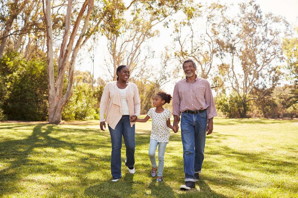 Family walking in the park - fixed index annuity rates